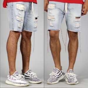 NEW! HYPER DENIM Men's Denim Destroyed Shorts! Size 38